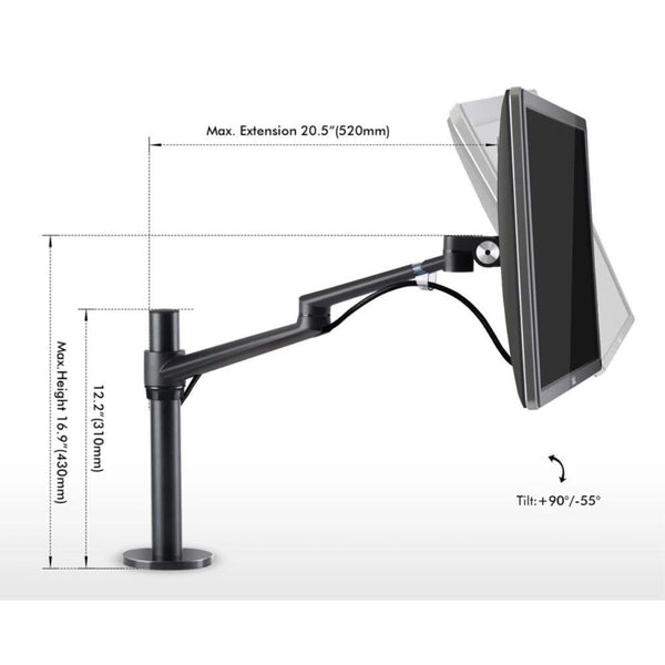 WERGON - Neptun - desktop skærmholder -  justerbar 360 grader -17-32" - Sort