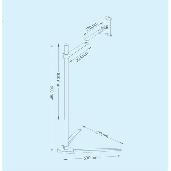 WERGON - Pluto - iPhone / tablet 4-13"" - Justerbar Design Alu holder H:41-107cm - Sølv