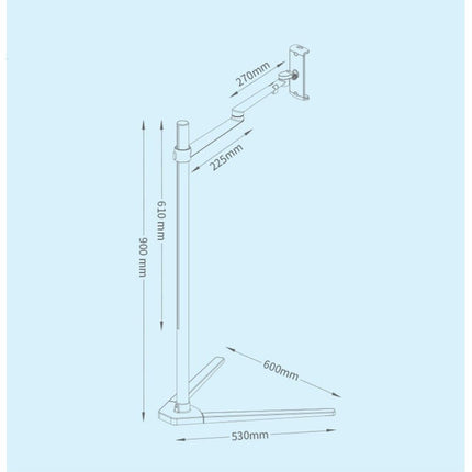 WERGON - Pluto - iPhone / tablet 4-13" - Justerbar Design Alu holder H:41-107cm - Sort