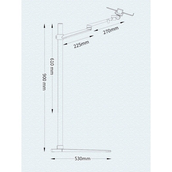 WERGON - Hera - Laptop / iPhone / tablet 4-17" - Justerbar Design -  Alu holder H:41-102cm - Sølv