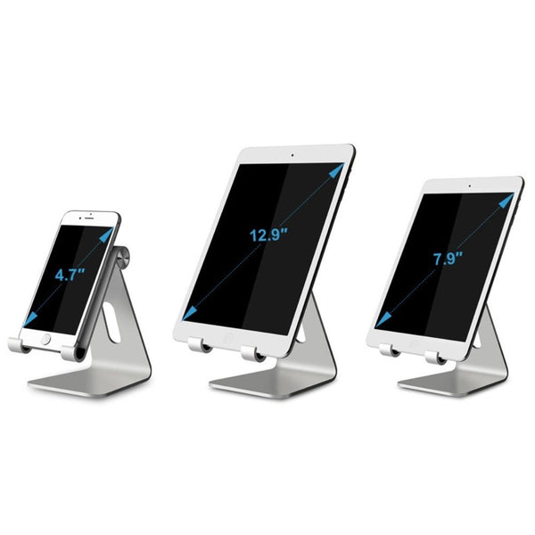 WERGON - Alba - iPhone / Smartphone / Tablet - Aluminium Foldbar Design holder 7-10" - Sølv