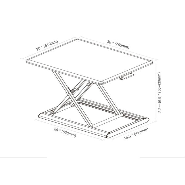 WERGON - Vincent - Justerbar Ergonomisk hæve/sænke Desk Riser til bord/arbejdsplads - Lys bøg