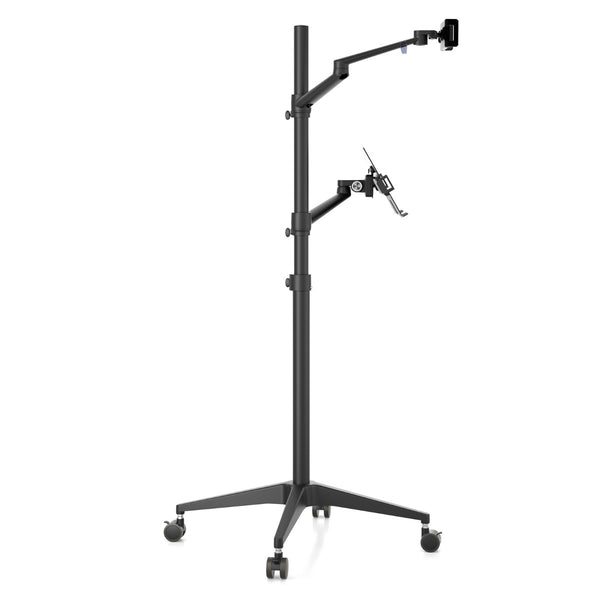 WERGON - Tristan - Justerbar Alu holder med hjul - Laptop 10-17" / Tablet 4-14" - H:83-130cm - Sort