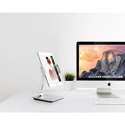 WERGON - Oslo - iPhone / Smartphone / Tablet - Aluminium Justerbar Design holder 7-13" - Sølv